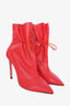 Jimmy Choo Red Leather Tie-Up Ankle Boots Size 41