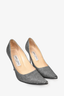 Jimmy Choo Silver Metallic Pointed Toe Heels Size 37
