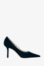 Jimmy Choo Teal Velvet 'Love' Heels Size 9.5