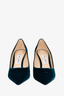 Jimmy Choo Teal Velvet 'Love' Heels Size 9.5