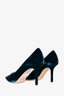 Jimmy Choo Teal Velvet 'Love' Heels Size 9.5