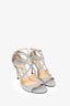 Jimmy Choo Silver Glitter Heels Size 37