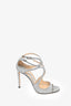 Jimmy Choo Silver Glitter Heels Size 37