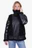 Jocelyn Black Leather/Shearling Jacket Size S