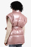 Jocelyn Pink Down Puffer Vest With Belt Size M/L