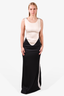 Jonathan Saunders Cream/Black Silk Sleeveless Gown Size 36