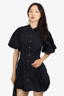 Jonathan Simhkai Black Short-Sleeve Shirt Dress Size 4