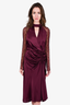 Jonathan Simkhai Burgundy Silk/Lace Midi Dress Size 10