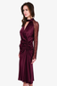 Jonathan Simkhai Burgundy Silk/Lace Midi Dress Size 10