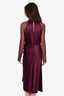 Jonathan Simkhai Burgundy Silk/Lace Midi Dress Size 10