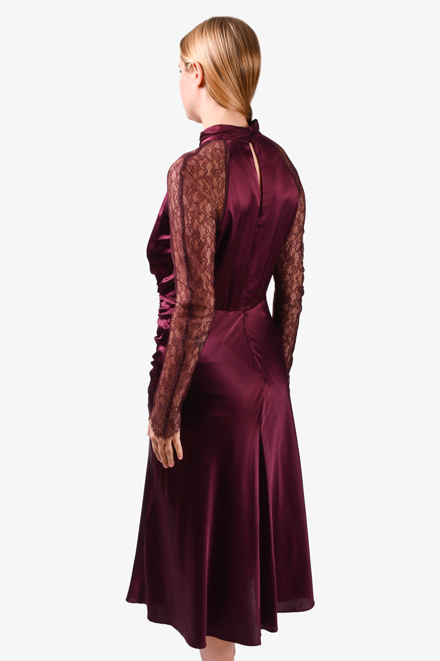 Jonathan Simkhai Burgundy Silk/Lace Midi Dress Size 8 Mine & Yours Jonathan Simkhai Burgundy Silk/Lace Midi Dress Size 8 Mine & Yours