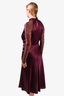 Jonathan Simkhai Burgundy Silk/Lace Midi Dress Size 8