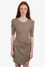 Jonathan Simkhai Green Gianina Vegan Leather Rib Knit Mini Dress Size L