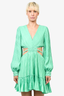 Jonathan Simkhai Green Pleated Side Cutout Mini Dress Size M