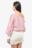 Jonathan Simkhai White/Red Striped Off the Shoulder Bodysuit Size XS