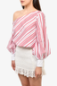 Jonathan Simkhai White/Red Striped Off the Shoulder Bodysuit Size XS