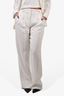 Judith & Charles White Linen Straight Leg Trousers Size 2