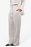 Judith & Charles White Linen Straight Leg Trousers Size 2