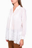 Junya Watanabe White Cotton Poplin Embroidered Button Down Shirt sz XS
