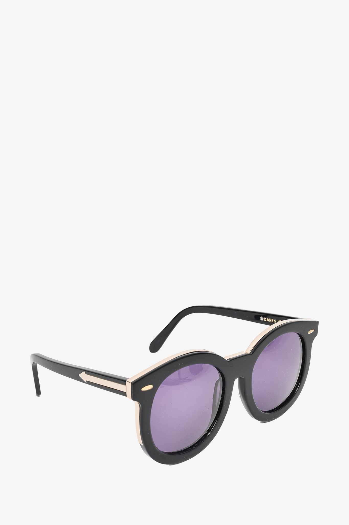Karen Walker Black Sunglasses w/ Gold Arrow Sides