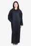 Kassle Navy Oversized Hooded Trench Coat Size S