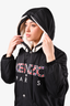 Kenzo Black/White Nylon Logo Front Button-Up Jacket with Sherpa Lining Size XS