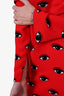 Kenzo Red Silk Eye Printed Mini Dress Size 34
