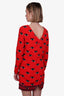 Kenzo Red Silk Eye Printed Mini Dress Size 34