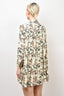 Khaite Cream Silk Safari Pattern Pleated Dress Size 6