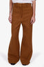 Khaite Orange Checked Wool Pants Size 10
