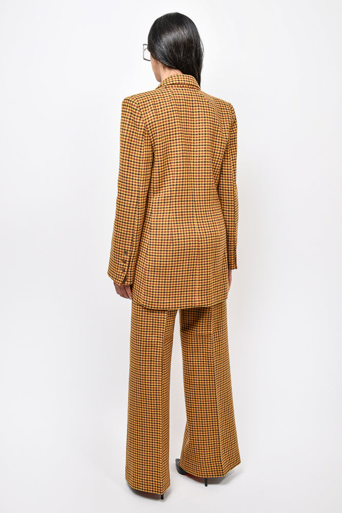 Khaite Orange Checked Wool Suit Set
