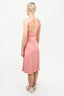 Khaite Pink V-Neck Midi Dress Size XS