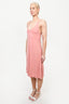 Khaite Pink V-Neck Midi Dress Size XS