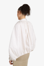 Khaite White Pleated Puff Sleeve Blouse Size L
