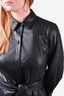 Kobi Halperin Black Faux Leather 'Fontana' Belted Dress Size S