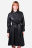 Kobi Halperin Black Faux Leather 'Fontana' Belted Dress Size S