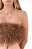 LAMARQUE Taupe Feather Bandeau Top Size XS