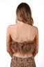 LAMARQUE Taupe Feather Bandeau Top Size XS