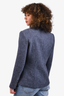 L'Agence Blue Tweed Double Breasted Blazer with Silver Buttons Size 6