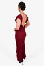 La Maille Sezane Red Knit Ruffle Detail Sleeveless Dress Size M