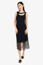 La Perla Black Sheer Overlay Crystal Detail Sleeveless Maxi Dress Size 40