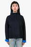 Lafayette 148 Navy/Blue Reversible Wool/Cashmere Short Coat Size M