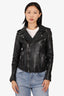 Lamarque Black Leather Biker Jacket Size S