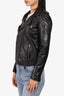 Lamarque Black Leather Biker Jacket Size S