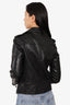 Lamarque Black Leather Biker Jacket Size S
