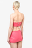 Lamarque Pink Leather Micro Mini Skirt + Bandeau Top Size XXS