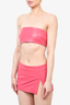 Lamarque Pink Leather Micro Mini Skirt + Bandeau Top Size XXS