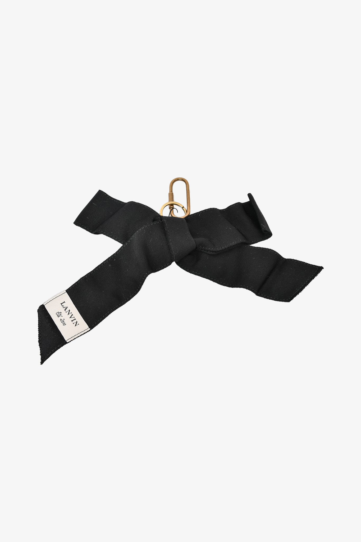 Lanvin Black Fabric Bow Key Chain