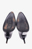 Lanvin Black Leather Pump with Suede Ankle Button Closure Size 39