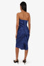 Lanvin Blue Row Silk Strapless Dress Size 42